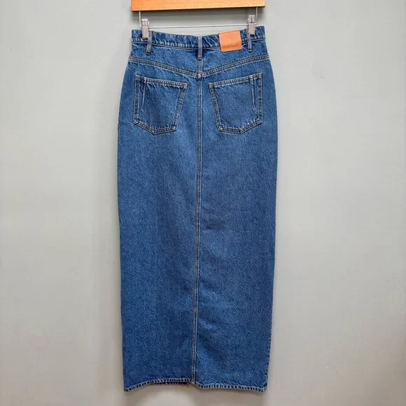 Derek Lam 10 Crosby Denim Midi Skirt Blue 27 - Picture 7 of 11